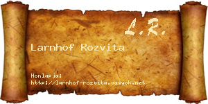 Larnhof Rozvita névjegykártya