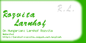 rozvita larnhof business card